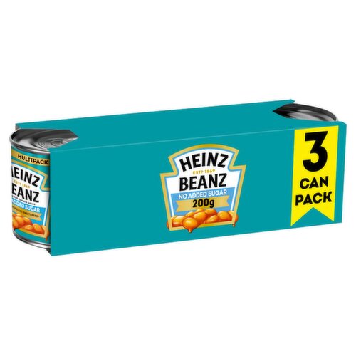 Heinz No Added Sugar Tinned Baked Beans in Tomato Sauce 3 x 200g