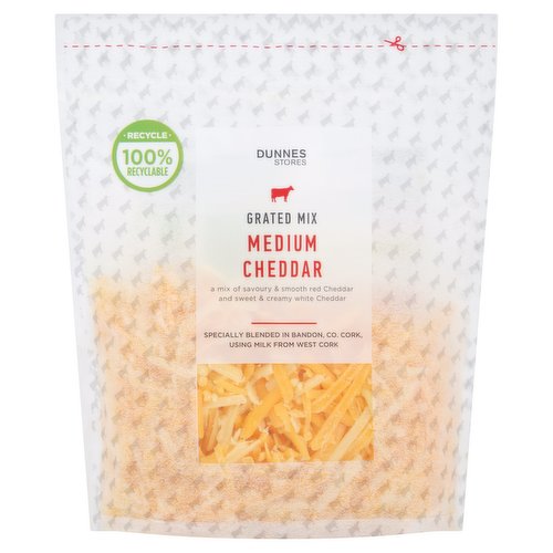 Dunnes Stores Grated Mix Medium Red/White Cheddar 200g