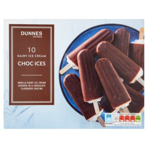Dunnes Stores Dairy Ice Cream Choc Ices 10 x 70ml (700ml)