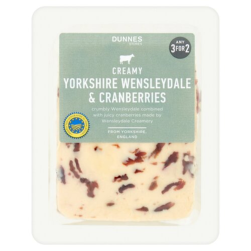 Dunnes Stores Creamy Yorkshire Wensleydale & Cranberries 180g