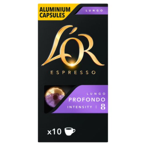 L'OR Espresso Lungo Profondo Coffee Pods X10 Intensity 8