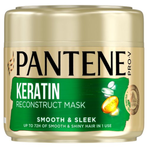 Pantene Smooth & Sleek Keratin Hair Mask For Frizzy and Dull Hair 300ml