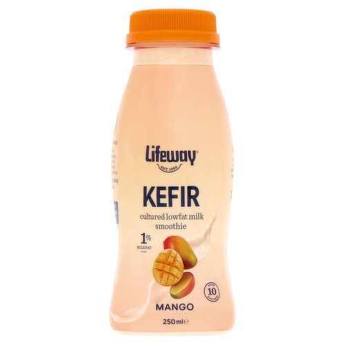 Lifeway Kefir Cultured Lowfat Milk Smoothie Mango 250ml