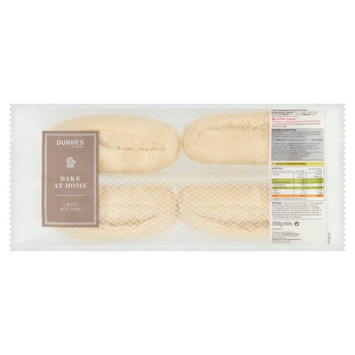 Dunnes Stores Bake at Home 4 White Petit Pains 300g