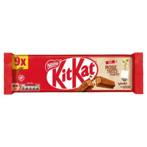 Kit Kat 2 Finger Milk Chocolate Biscuit Bar Multipack 9 Pack 20.7g