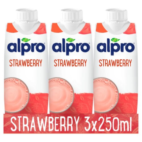 Alpro Soya Strawberry Long Life Drink 3x250ml