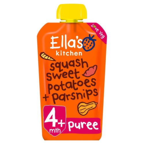 Ella's Kitchen Organic Squash, Sweet Potato + Parsnip Baby Food Pouch 4+ Months 120g