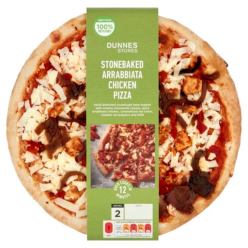 Dunnes Stores Stonebaked Arrabbiata Chicken Pizza 510g