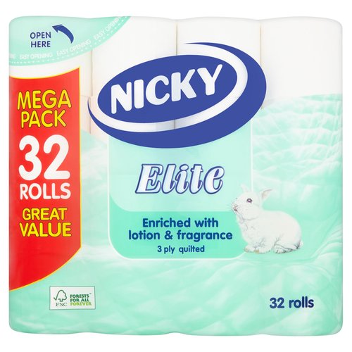 Nicky Elite 3 Ply Quilted 32 Rolls