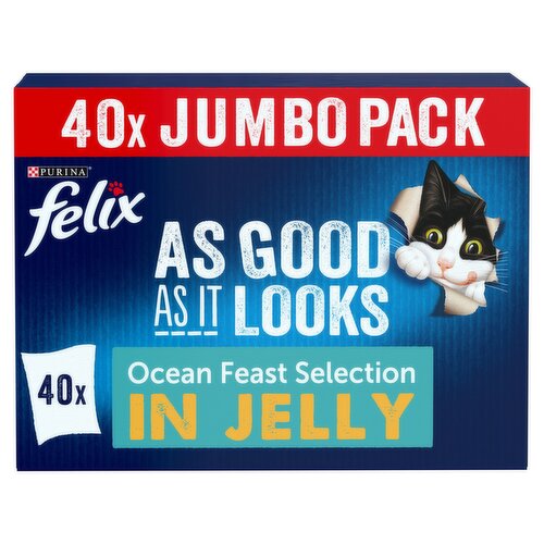 FELIX As Good As it Looks Ocean Feasts Wet Cat Food 40x100g