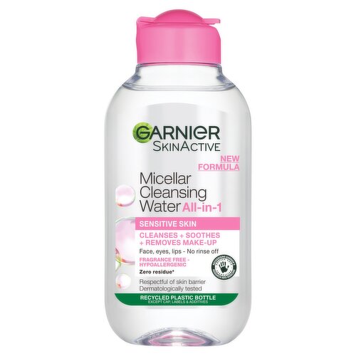 Garnier Micellar Water Facial Cleanser for Sensitive Skin, Travel Size 100ml