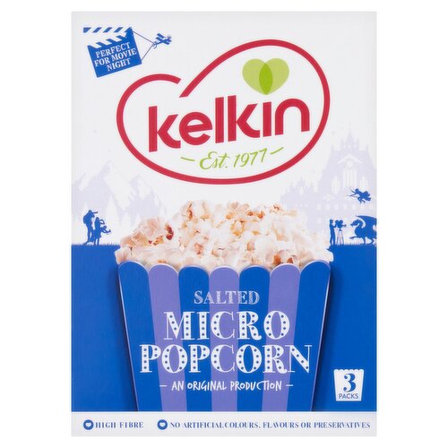 Kelkin Salted Micro Popcorn 3 x 90g (270g)