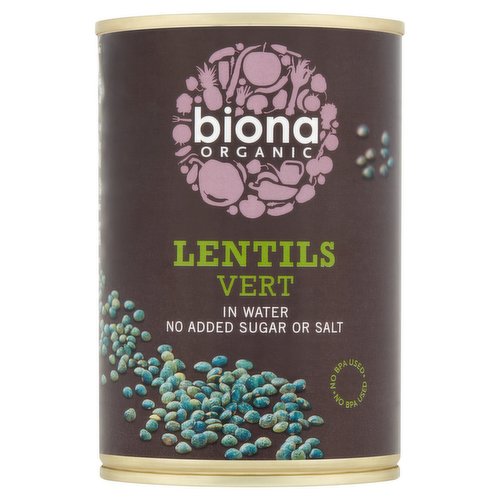 Biona Organic Lentils Vert in Water 400g