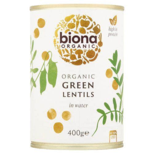 Biona Organic Green Lentils in Water 400g