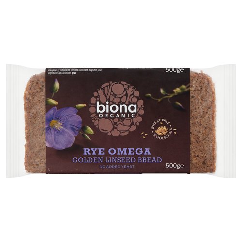 Biona Organic Rye Omega Golden Linseed Bread 500g