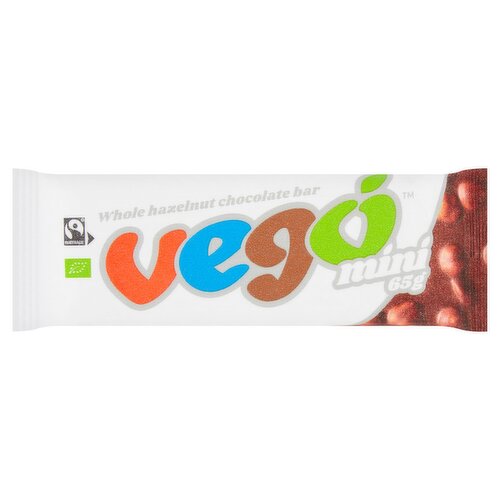 Vego Fairtrade Organic Mini Whole Hazelnut Chocolate Bar 65g