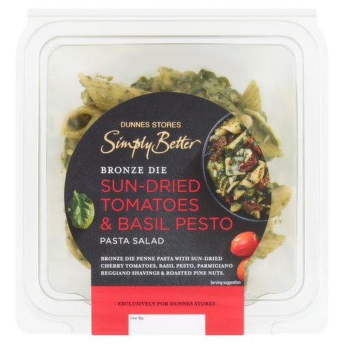 Dunnes Stores Simply Better Bronze Die Sun-Dried Tomatoes & Basil Pesto Pasta Salad 175g