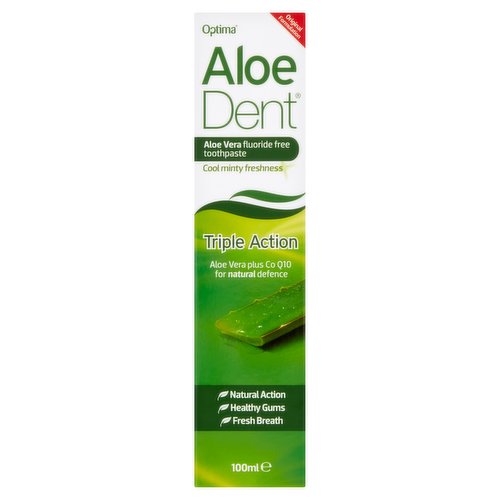 AloeDent Triple Action Aloe Vera Fluoride Free Toothpaste 100ml