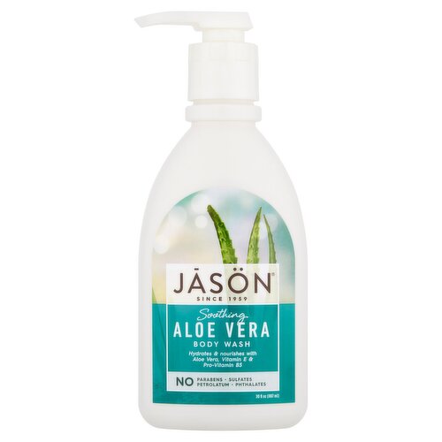 <b>Further Description</b><br/>Care®<br/>
Educating girls strengthens the world.<br/>
Learn more at www.care.org/Jason<br/><br/><b>Features</b><br/>Hydrates & nourishes with aloe vera, vitamin E & pro-vitamin B5<br/>No Parabens, Sulfates, Petrolatum, Phthalates<br/>Biodegradable formula<br/><br/><b>Lifestyle</b><br/>Not Tested on Animals<br/><br/><b>Pack Size</b><br/>887ml ℮<br/><br/><br/><b>Ingredients</b><br/>Water (Aqua)<br/>Sodium Cocoyl Isethionate<br/>Cocamidopropyl Hydroxysultaine<br/>Glycerin<br/>Sodium Laurylglucosides Hydroxypropylsulfonate<br/>Sorbitan Oleate Decylglycoside Crosspolymer<br/>Helianthus Annuus (Sunflower) Seed Oil(1)<br/>Prunus Amygdalis Dulcis (Sweet Almond) Oil<br/>Aloe Barbadensis Leaf Juice(1)<br/>Calendula Officinalis Flower Extract(1)<br/>Chamomilla Recutita (Matricaria) Flower Extract(1)<br/>Spirulina Platensis Extract<br/>Panthenol<br/>Tocopheryl Acetate<br/>Allantoin<br/>Citric Acid<br/>Glyceryl Distearate<br/>Glyceryl Stearate<br/>Guar Hydroxypropyltrimonium Chloride<br/>Sodium Chloride<br/>Sodium PCA<br/>Stearic Acid<br/>Alcohol(1)<br/>Benzyl Alcohol<br/>Potassium Sorbate<br/>Sodium Benzoate<br/>Hexyl Cinnamal<br/>Fragrance (Parfum)<br/>(1)Certified Organic Ingredient<br/><br/><b>Safety Warning</b><br/>CAUTION: For external use only. Keep out of reach of children. Avoid direct contact with eyes. If rash or irritation occurs, stop use and consult physician.<br/><br/><b>Storage Type</b><br/>Ambient<br/><br/><b>Preparation and Usage</b><br/>Directions: Use on damp skin in the bath or shower. Massage into a soft, soothing lather, then rinse with warm water.<br/><br/><b>Company Name</b><br/>Kinetic Ent. Ltd<br/><br/><b>Company Address</b><br/>London,<br/>
NW10 7FY,<br/>
U.K.<br/><br/><b>Durability after Opening</b><br/>Months - 18<br/><br/><b>Telephone Helpline</b><br/>1 (877) JASON-01<br/>084 5072-5825<br/><br/><b>Web Address</b><br/>www.jason-personalcare.com<br/><br/><b>Return To</b><br/>Questions or Comments?<br/>
Call 1 (877) JASON-01 or<br/>
Visit www.jason-personalcare.com<br/>
Kinetic Ent. Ltd,<br/>
London,<br/>
NW10 7FY,<br/>
U.K.<br/>
084 5072-5825<br/><br/>