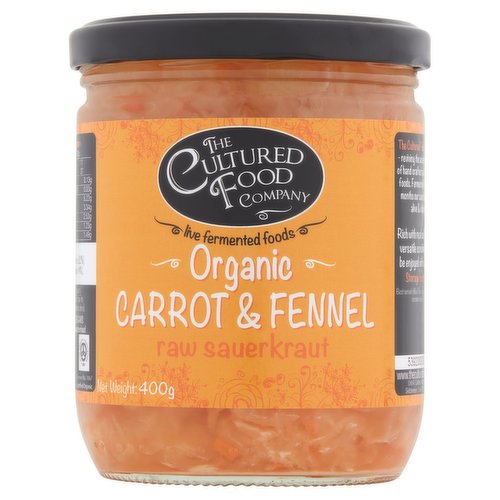 The Cultured Food Company Organic Carrot & Fennel Raw Sauerkraut 400g