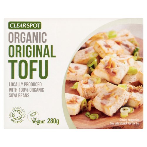 Original Tofu<br/><br/><b>Further Description</b><br/>For exclusive recipes visit: www.clearspottofu.co.uk<br/><br/><b>Features</b><br/>Organic<br/>Locally Produced with 100% Organic Soya Beans<br/>The Complete and Versatile Vegetable Protein Food<br/>Unflavoured<br/>With a Firm Texture<br/>Your Most Versatile Cooking Ingredient<br/>Gluten Free<br/>Suitable for Vegans<br/><br/><b>Lifestyle</b><br/>Gluten free<br/>Organic<br/>Suitable for Vegans<br/><br/><b>Pack Size</b><br/>280g ℮<br/><br/><b>Usage Other Text</b><br/>Pack contains approx. 4 servings<br/><br/><b>Usage Count</b><br/>Number of uses - Servings - 4<br/><br/><b>Recycling Info</b><br/>Carton - Widely Recycled<br/>Film - Not Yet Recycled<br/><br/><br/><b>Ingredients</b><br/>Tofu* (Water, <span style='font-weight: bold;'>Soya</span> Beans* (31%), Nigari)<br/>*Denotes Organic ingredients<br/><br/><b>Allergy Advice</b><br/>For allergens see ingredients in <span style='font-weight: bold;'>bold</span>.<br/><br/><br/><b>Storage Type</b><br/>Chilled<br/><br/><b>Storage and Usage Statements</b><br/>Keep Refrigerated<br/><br/><b>Storage</b><br/>See side of pack for use by.<br/>
Keep refrigerated below 5°C. Once opened place in water in an airtight container, use within 48hrs.<br/><br/><b>Storage Conditions</b><br/>Max Temp °C 5<br/><br/><b>Preparation and Usage</b><br/>Can be eaten hot or cold.<br/><br/><b>Company Name</b><br/>The Tofoo Company<br/><br/><b>Company Address</b><br/>4 Rye Close,<br/>
York Road Industrial Estate,<br/>
Malton,<br/>
N. Yorks,<br/>
Y017 6YD.<br/><br/><b>Return To</b><br/>The Tofoo Company,<br/>
4 Rye Close,<br/>
York Road Industrial Estate,<br/>
Malton,<br/>
N. Yorks,<br/>
Y017 6YD.<br/>
Get in touch via hello@clearspottofu.co.uk<br/>