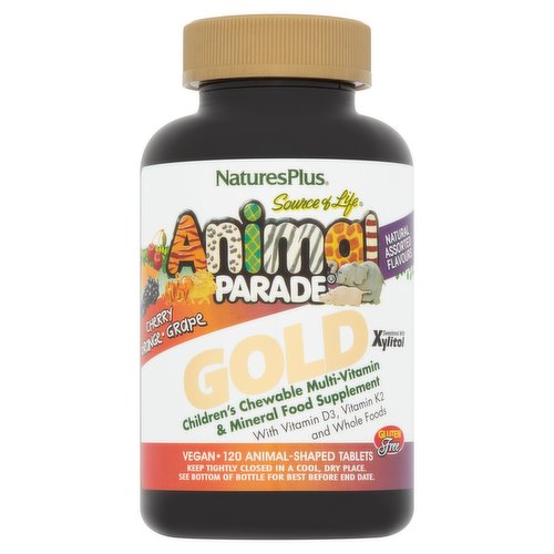 NaturesPlus Source of Life Animal Parade Gold 120 Animal-Shaped Tablets