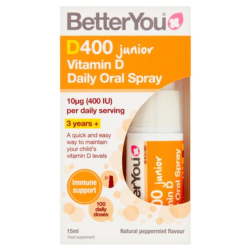 BetterYou Junior Vitamin D 400IU Daily Oral Spray 15ml