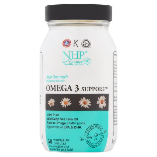 NHP High Strength Peppermint Flavour Omega 3 Support 60 Vegetarian Capsules