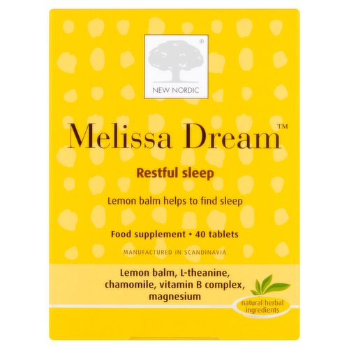 New Nordic Melissa Dream 40 Tablets 40.4g