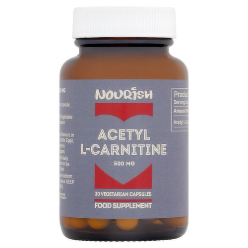 Nourish Acetyl L-Carnitine 500 Mg 30 Vegetarian Capsules