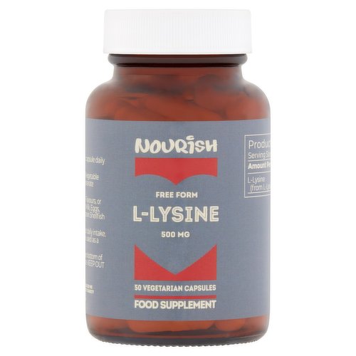 Nourish Free From L-Lysine 500mg 50 Vegetarian Capsules