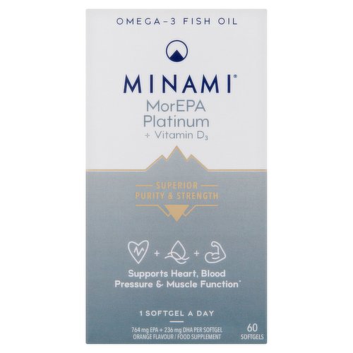 Minami MorEPA Platinum + Vitamin D3 60 Softgels 93g