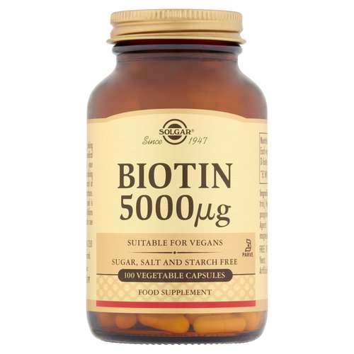 Solgar Biotin 5000µg 100 Vegetable Capsules