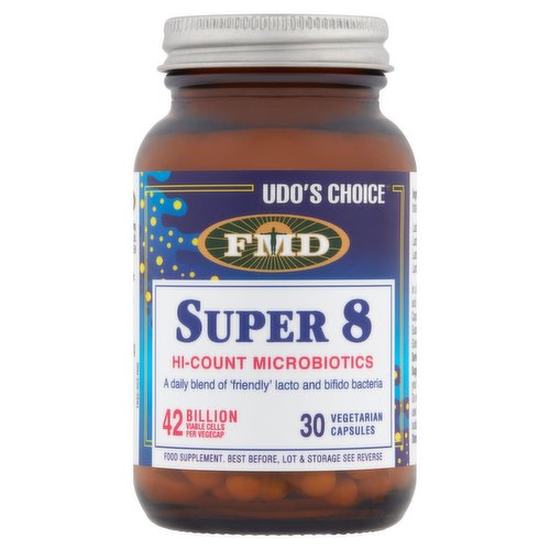 FMD Udo's Choice Super 8 Hi-Count Microbiotics 30 Vegetarian Capsules 20.46g