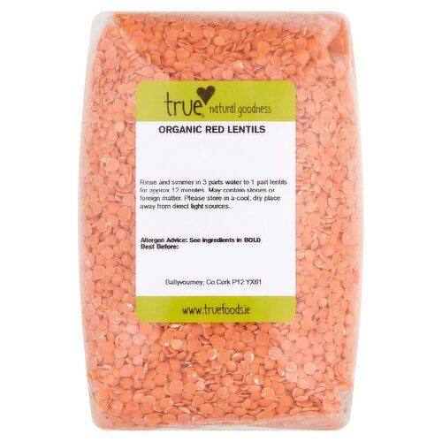 True Natural Goodness Organic Red Lentils 500g