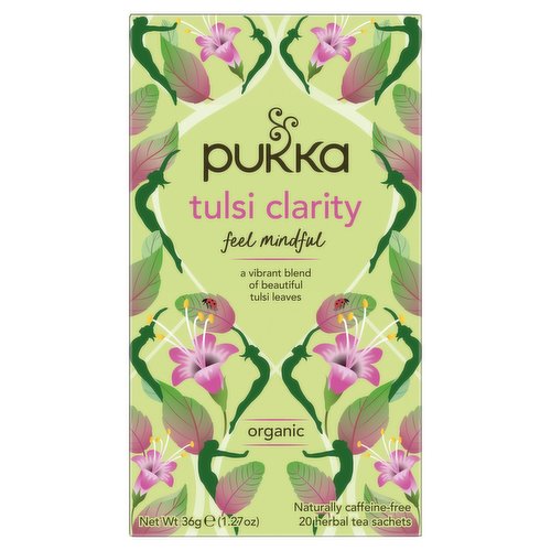 Pukka Tulsi Clarity Organic 20 Herbal Tea Sachets 36g