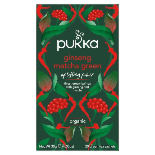 Pukka Organic Ginseng Matcha 20 Green Tea Sachets 30g