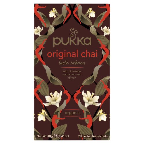 Pukka Organic Original Chai 20 Herbal Tea Sachets 40g