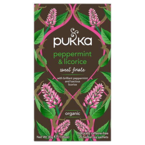 Pukka Organic Peppermint & Licorice 20 Herbal Tea Sachets 30g