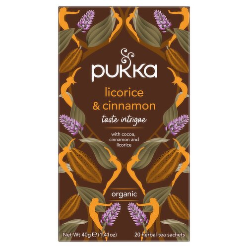 Pukka Organic Licorice & Cinnamon 20 Herbal Tea Sachets 40g