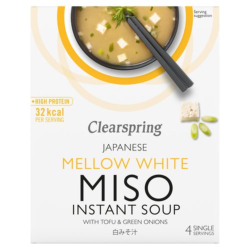 Clearspring Japanese Mellow White Miso Instant Soup 4 x 10g (40g)