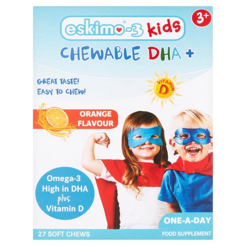 Eskimo-3 Kids Chewable DHA+ Orange Flavour 3+ 27 Soft Chews