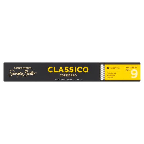 Dunnes Stores Simply Better Classico Espresso Strength No. 9 10 x 5.5g (55g)