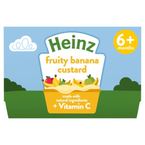 Heinz By Nature Fruity Banana Custard Baby Food Dessert Pots 6+ Months 4 x 100g 