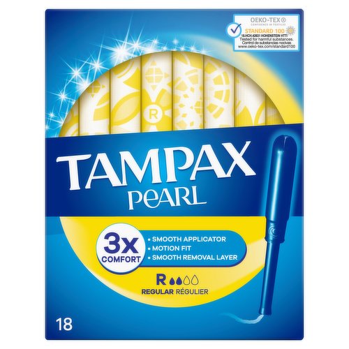 Tampax Pearl Regular Tampons With Applicator X 18