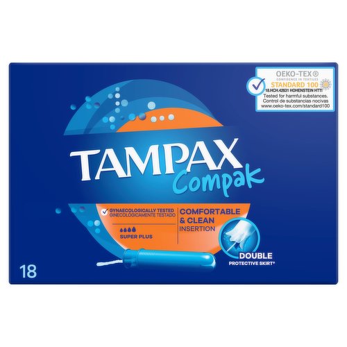 Tampax Compak Super Plus Tampons With Applicator X18