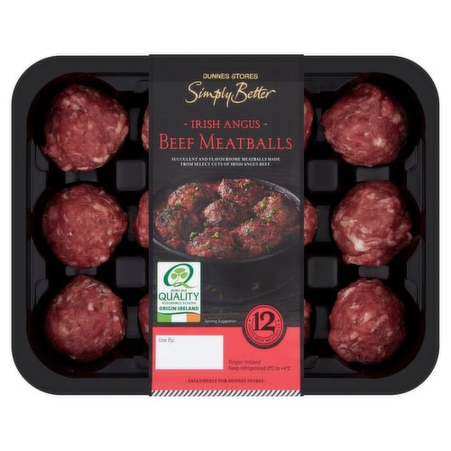 Dunnes Stores Simply Better 12 Irish Angus Beef Meatballs 300g