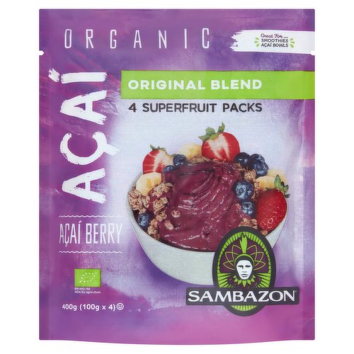 Sambazon Organic Açaí Berry Original Blend 4 x 100g (400g)