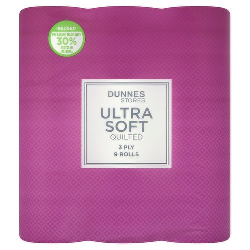 Dunnes Stores Ultra Soft Quilted 3 Ply 9 Rolls