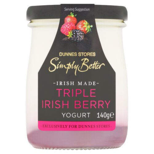 Dunnes Stores Simply Better Irish Made Triple Irish Berry Yogurt 140g